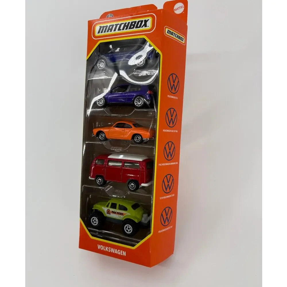 Matchbox Volkswagen 5 Pack. EV4, Golf GTi Karmann Gia, T2 Bus, Beetle 4x4